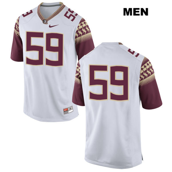 Men's NCAA Nike Florida State Seminoles #59 Brady Scott College No Name White Stitched Authentic Football Jersey FYK2069IT